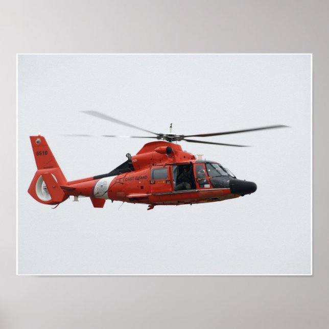 Affiche U.S. Coast Guard HH-65C Dauphin. (Devant)