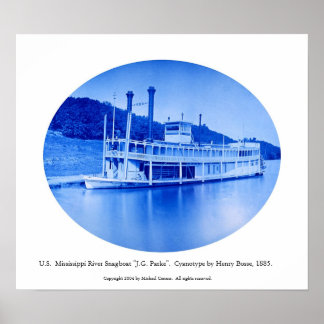 Affiche U.S. Mississippi River Snagboat "J.G. Parke" 1885
