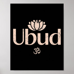 Affiche Ubud Li Om Lotus Spirituel Voyage Méditation Yoga