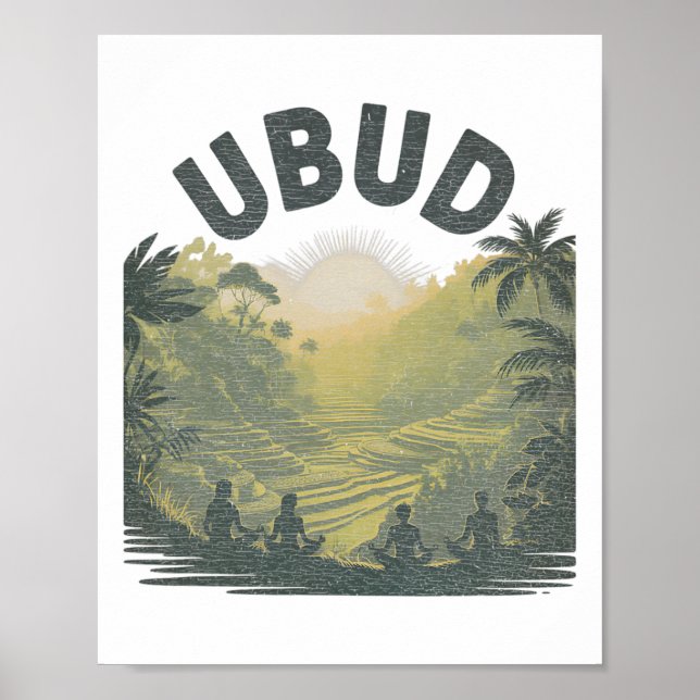 Affiche Ubud Li Rice Fields Jungle Meditation Yoga  (Devant)