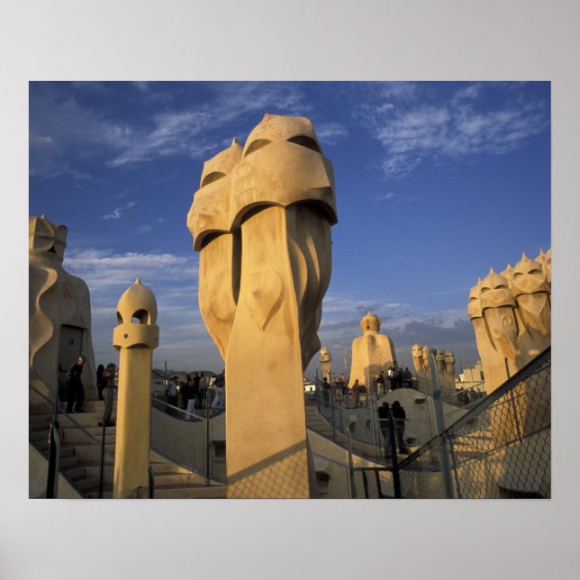 Affiche UE, Espagne, Catalogne, Barcelone. Antonio Gaudi's (Devant)