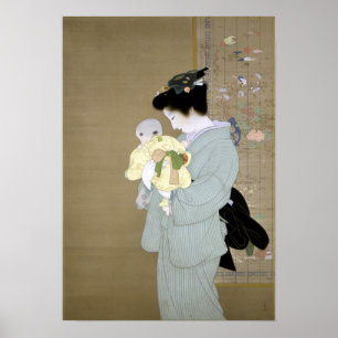 Affiche Uemura Shōen mère et enfant