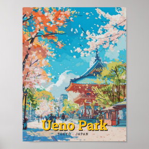 Affiche Ueno Park Tokyo Vintage voyage du Japon