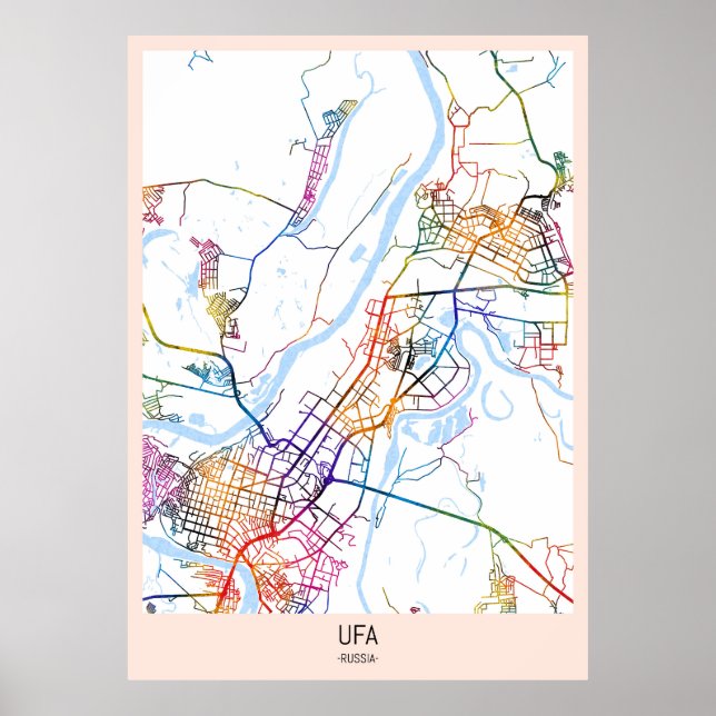 Affiche Ufa Russia City Map (Devant)