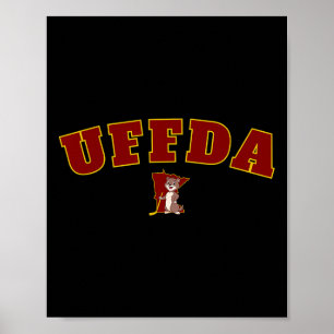 Affiche Uff-da carte de l'État du Minnesota graphique de l