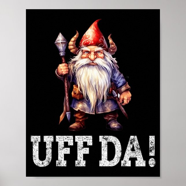 Affiche Uff Da Norwegian Quote Scandinavian Viking Gnome  (Devant)