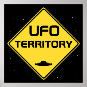 Affiche UFO territory Road Sign