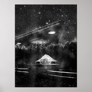 Affiche UFO TRB Triangle Alien spatial Hommes femmes