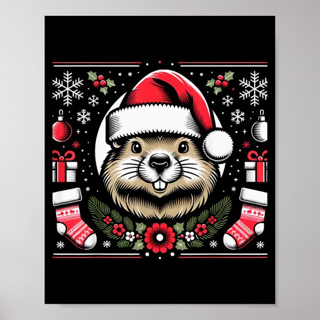 Affiche Ugly Christmas Groundhog  (Devant)