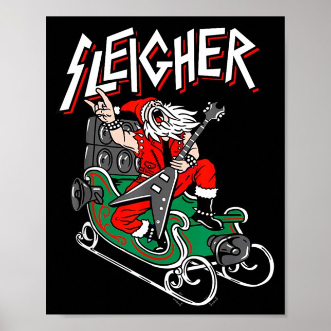 Affiche Ugly Christmas Sweater Sleigher Heavy Metal Santa  (Devant)