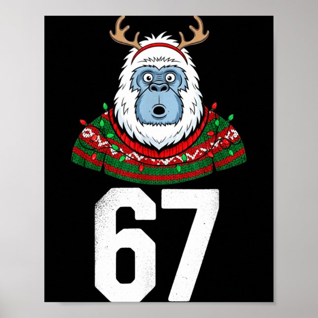 Affiche Ugly Christmas Sweater Yeti Gorilla Reindeer 67  (Devant)