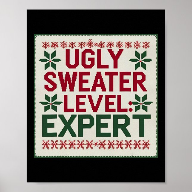 Affiche Ugly Sweater Level Expert Funny Christmas Sweaters (Devant)