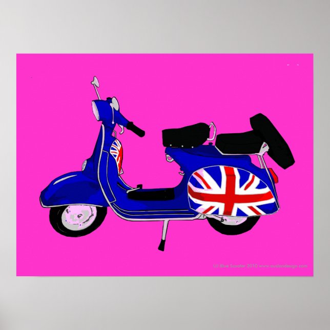 Affiche UJ Blue Scooter Pop Art Print (Devant)