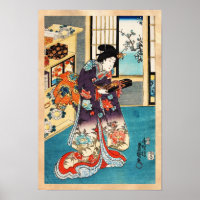 ukiyo-e geisha vintage japonais classique Utagawa