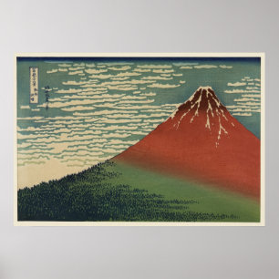 Affiche Ukiyo-e Hokusai Fujiyama