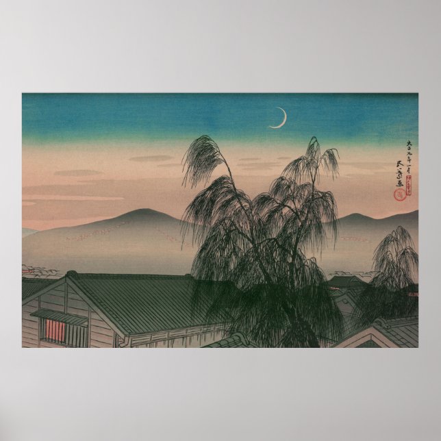 Affiche Ukiyoe [Goyo] Lune du soir (XL) (Devant)