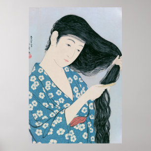 Affiche Ukiyoe [Goyo] Peignage des cheveux (XL)