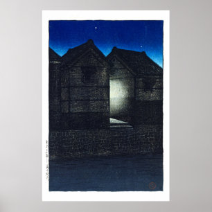 Affiche ukiyoe - hasui - C04 - Shinkawa Rive à la nuit -