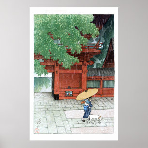 Affiche ukiyoe - hasui - C06 - Sanctuaire Sanno au début d