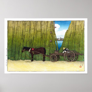 Affiche ukiyoe - hasui - C08 - Au bord de la rivière Sumi