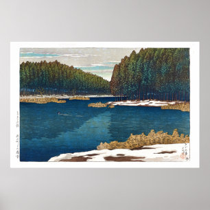 Affiche ukiyoe - hasui - C12 - Neige Lingering à Inoka...