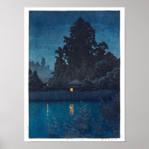 Affiche ukiyoe - hasui - m03 - Omiya sous la pluie -