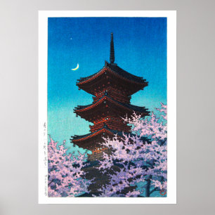 Affiche ukiyoe - hasui - m08 - Soirée du printemps -
