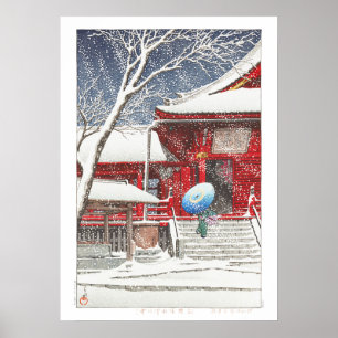 Affiche ukiyoe - hasui - m09 - Neige à Ueno Kiyomizudo -