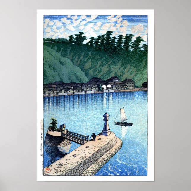 Affiche ukiyoe hasui n12 Mihogaseki, Izumo (Devant)