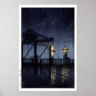 Affiche ukiyoe hasui n13 Pont Shin Ohashi