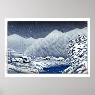 Affiche ukiyoe hasui n22 Nakayamashichiri, Hida