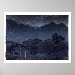 Affiche ukiyoe hasui n25 Suhara, Kiso