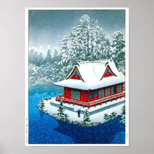 Affiche ukiyoe - hasui - n°26 Neige au parc Inokashira -