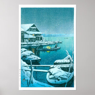 Affiche ukiyoe - hasui - n°27 Neige à Mukōjima -