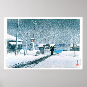 Affiche ukiyoe - hasui - n°3 Neige à Tsukishima -