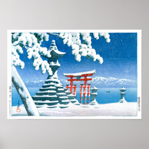 Affiche ukiyoe - hasui - N°4 Neige à Itsukushima -