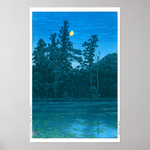 Affiche ukiyoe - hasui - N°6 Étang de Sanpoji (Shakujii) -