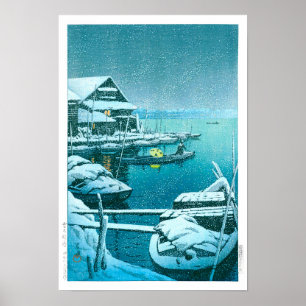 Affiche ukiyoe - hasui - No.27 Neige à Mukōjima -