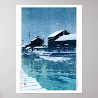 ukiyoe - hasui - No.40 Neige à Kiba -