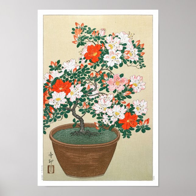 Affiche Ukiyoe [Koson] Azalea in Pot (XS) (Devant)