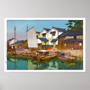 Affiche ukiyoe - Yoshida - 05 - Kura à Tomonoura - 