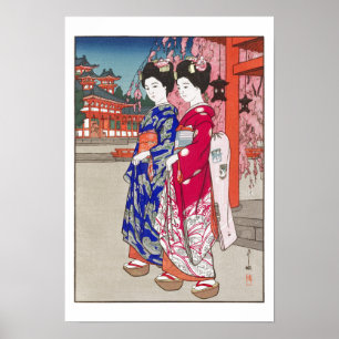 Affiche ukiyoe - Yoshida - 14 - Maiko -