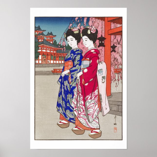 Affiche ukiyoe - Yoshida - 14 - Maiko - (Devant)