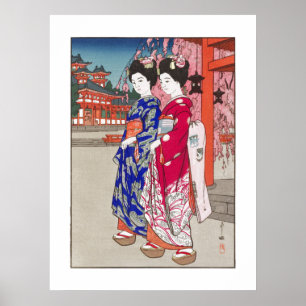 Affiche ukiyoe - Yoshida - 14 - Maiko -