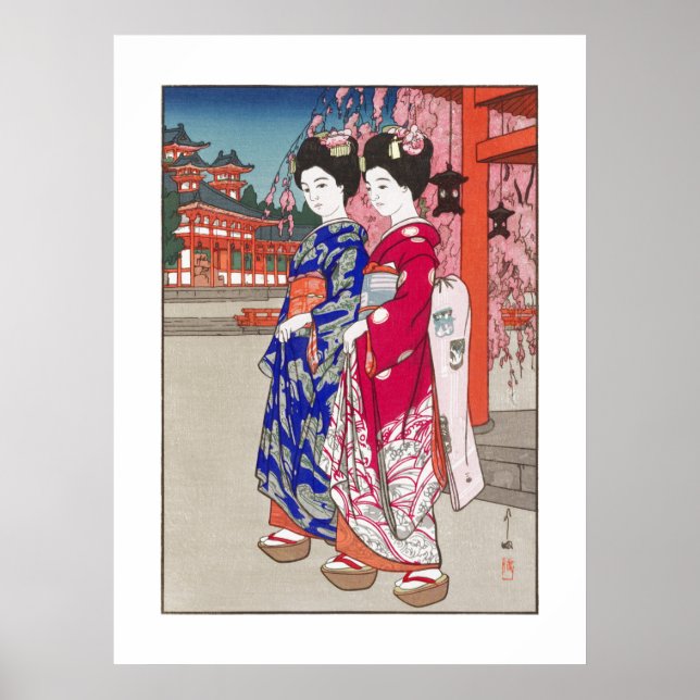 Affiche ukiyoe - Yoshida - 14 - Maiko - (Devant)