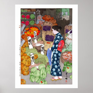 Affiche ukiyoe - Yoshida - 16 - Épicerie Végétale Honnête,