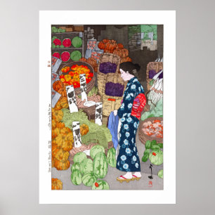 Affiche ukiyoe - Yoshida - 16 - Honest Greengrocery, Nezu