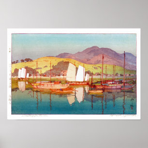 Affiche ukiyoe - Yoshida - 17 - Waiting for the Tide -