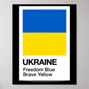 Affiche Ukraine 2023 Couleurs du drapeau ukrainien Liberté
