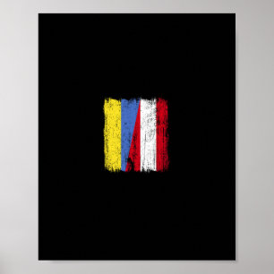 Affiche Ukraine Autriche Drapeau Demi Ukrainien Héritage A